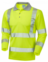 Long Sleeve Leo Barricane Superior Coolviz High Visibility Yellow Advanced Polo Shirt